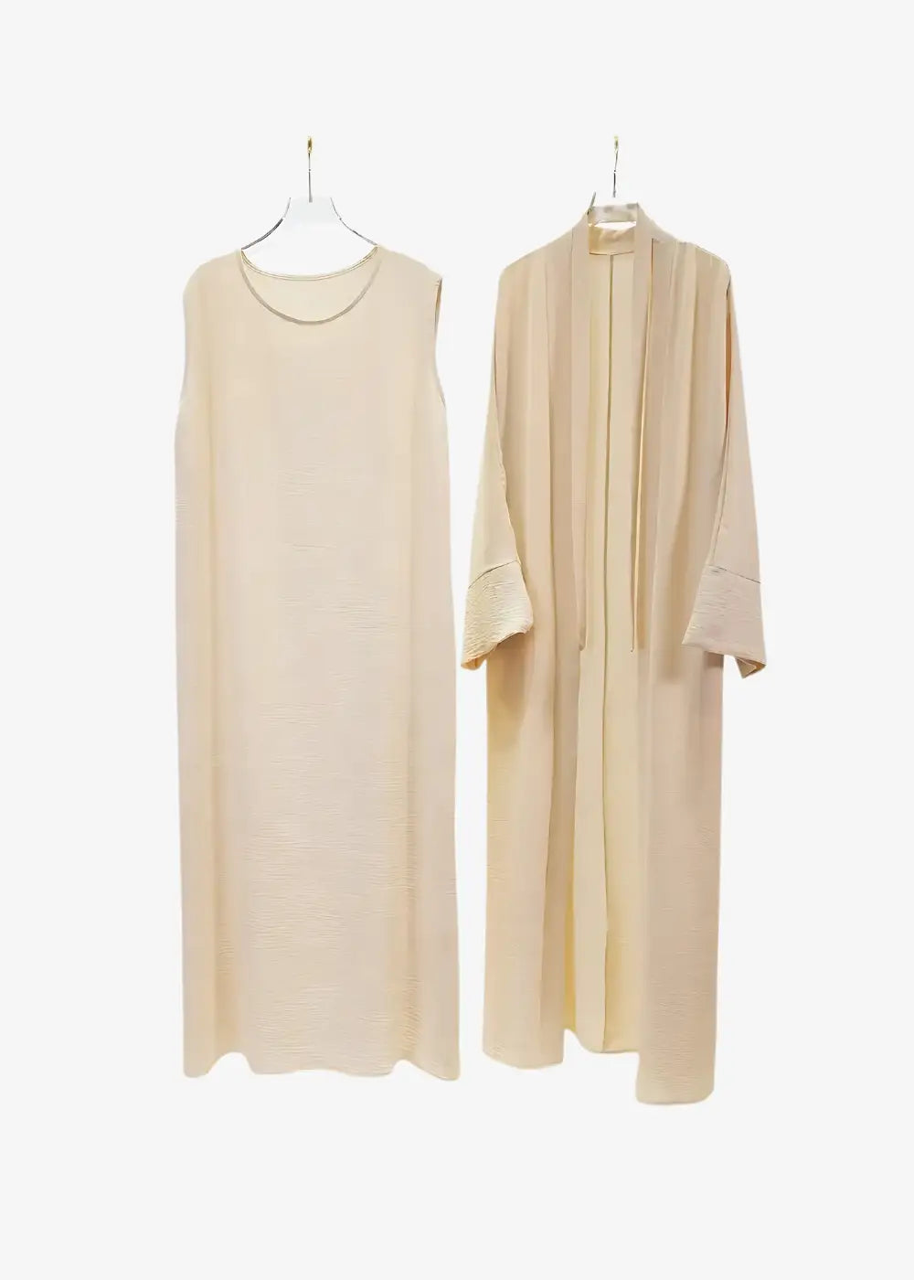 Abaya Kimono 2 Pièces Beige
