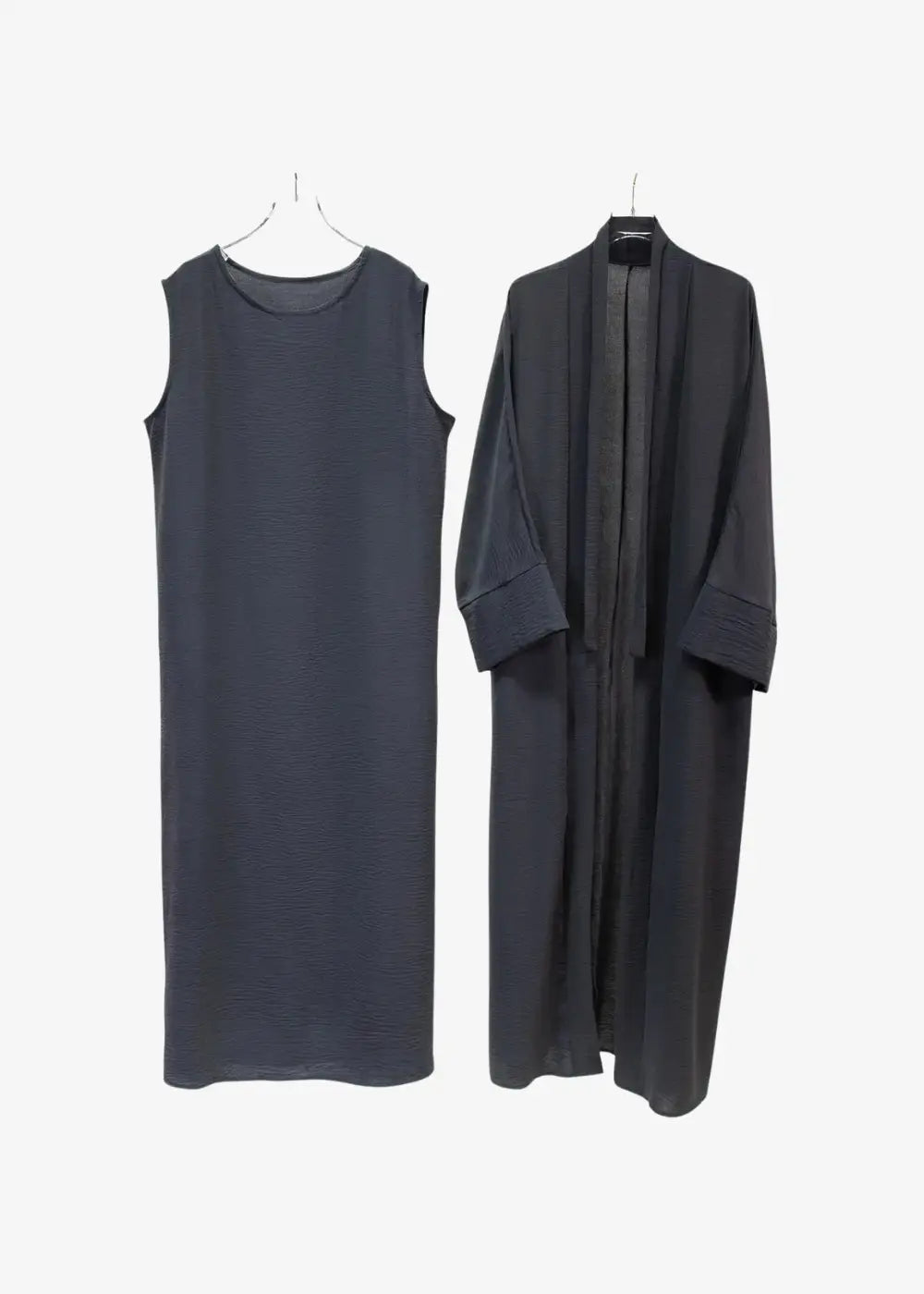 Abaya Kimono 2 Pièces Gris