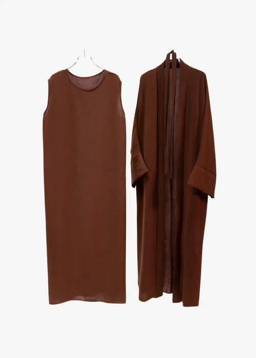 Abaya Kimono 2 Pièces Marron