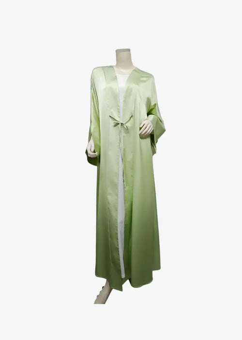 Abaya Kimono En Satin Vert