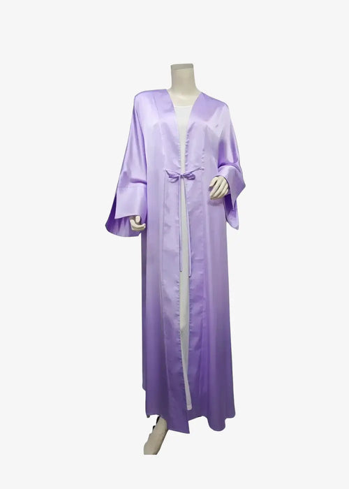 Abaya Kimono En Satin Violet