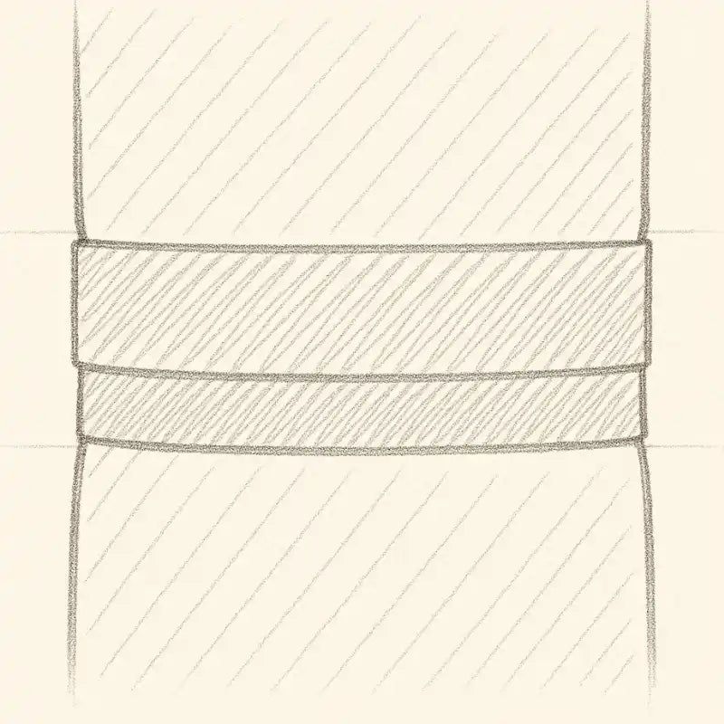 Une esquisse au crayon d'un objet cylindrique avec deux bandes horizontales.
