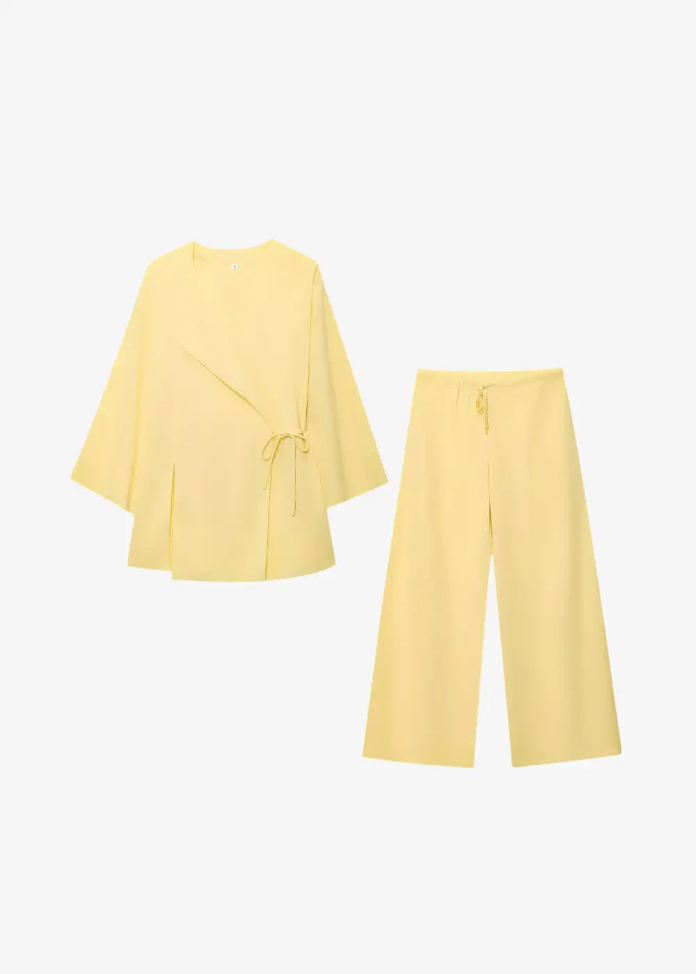 Ensemble Kimono Et Pantalon Femme Jaune