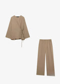 Ensemble Kimono Et Pantalon Femme Marron