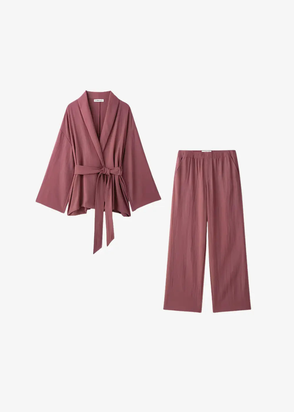 Ensemble Kimono Et Pantalon Femme Rose Foncé