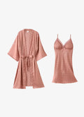 Ensemble Nuisette Et Kimono à Pois Rose