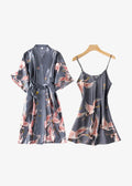 Ensemble Nuisette Et Kimono Gris | Grues Japonaises