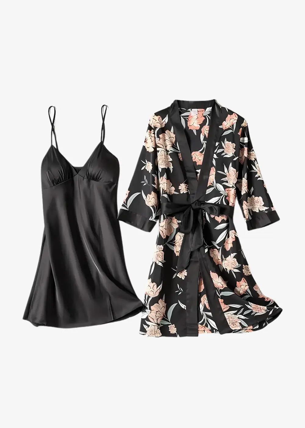 Ensemble Nuisette Kimono Noir Floral