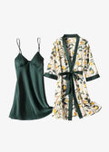 Ensemble Nuisette Kimono Vert Motif Citron
