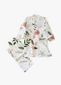 Ensemble Pyjama Femme Kimono Blanc Fleuri
