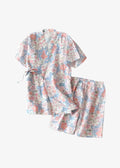 Ensemble Pyjama Kimono Femme Bleu Et Rose