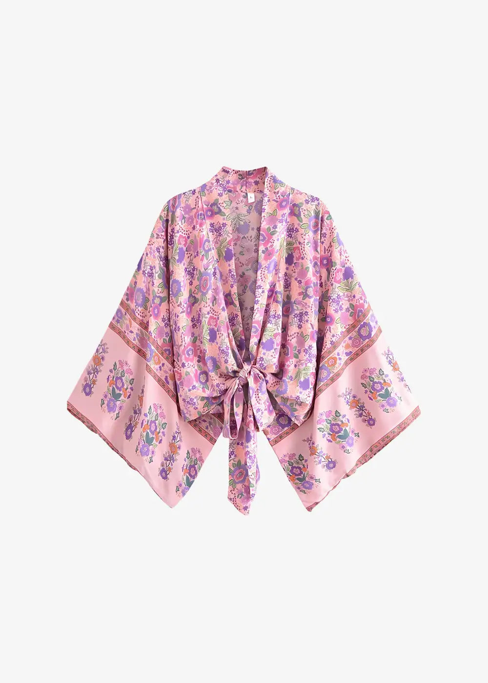 Kimono à Fleur Manche Courte