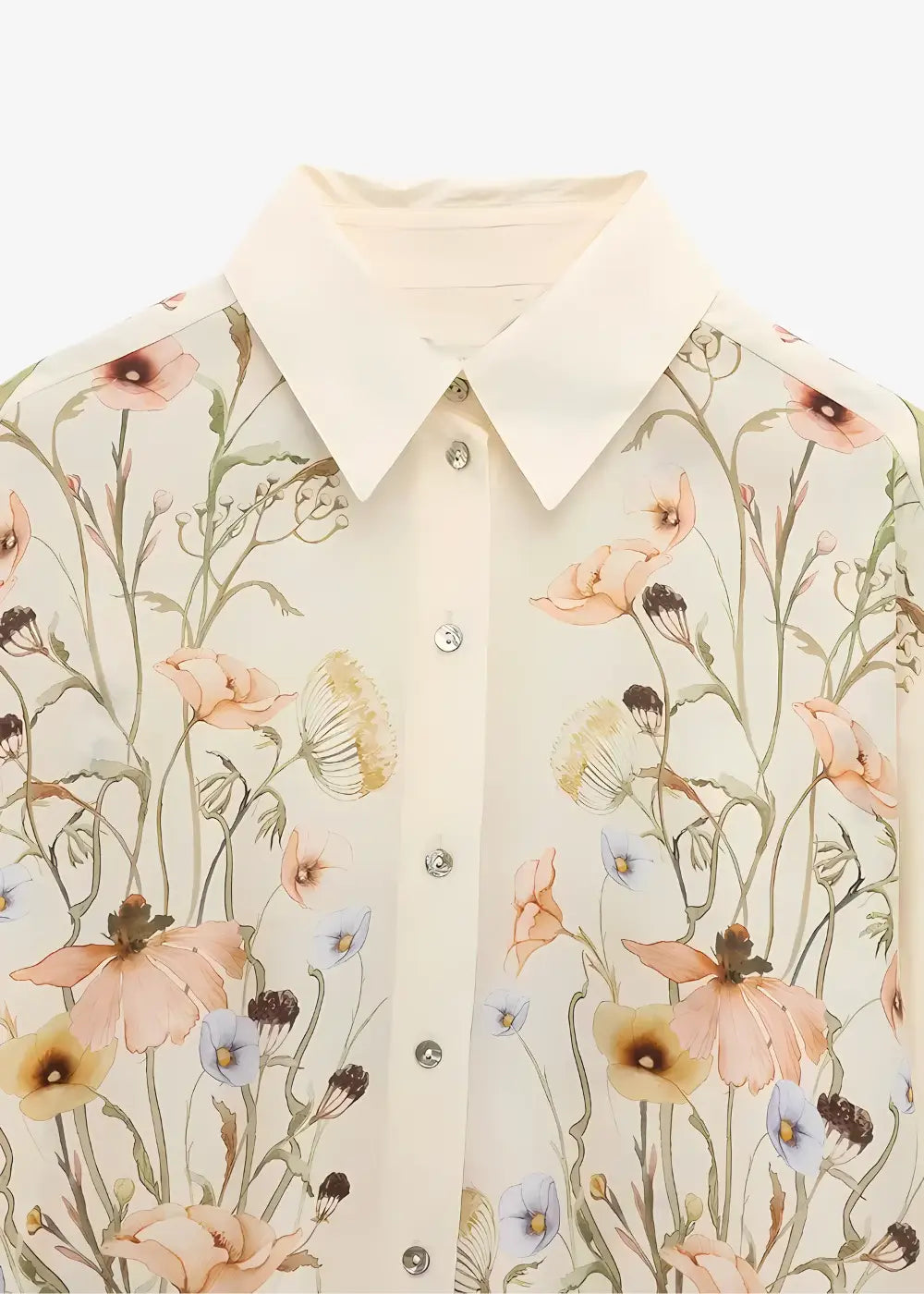 Kimono Blanc Court Fleuri