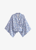 Kimono Court Bleu à Fleurs