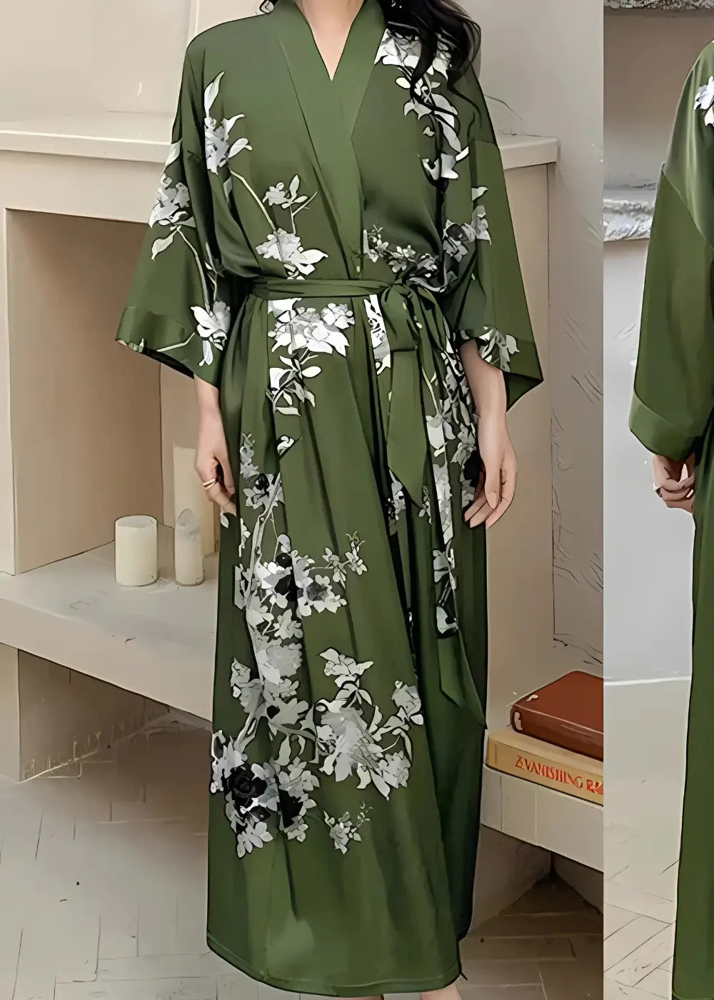 Kimono De Nuit Femme Vert