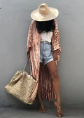 Kimono De Plage Imprimé Terracotta