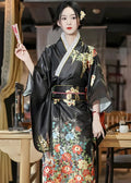 Kimono Japonais Femme Traditionnel Noir