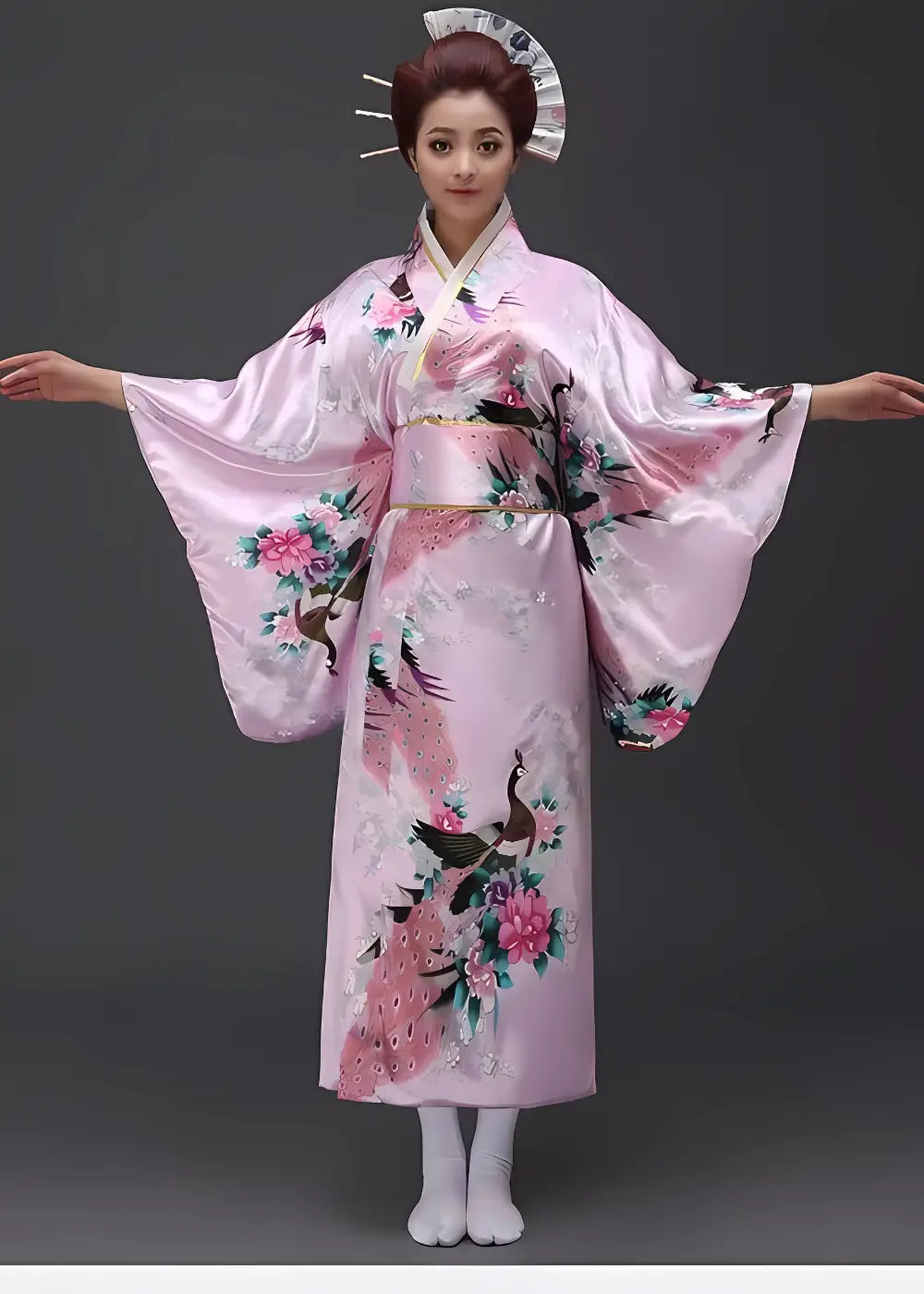 Kimono Japonais Femme Traditionnel Rose