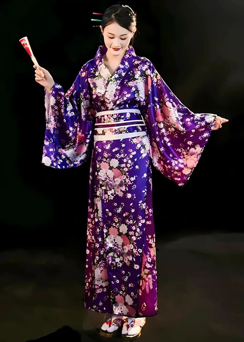 Kimono Japonais Femme Violet
