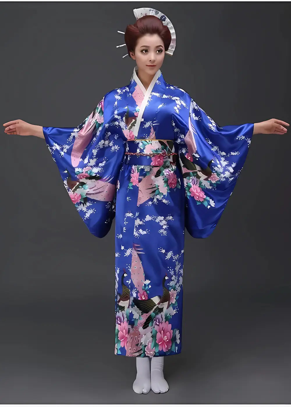 Kimono Japonais Traditionnel Femme Soie