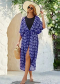Kimono Long De Plage Bleu