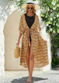 Kimono Long De Plage Ocre