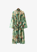 Kimono Long Femme Vert Floral
