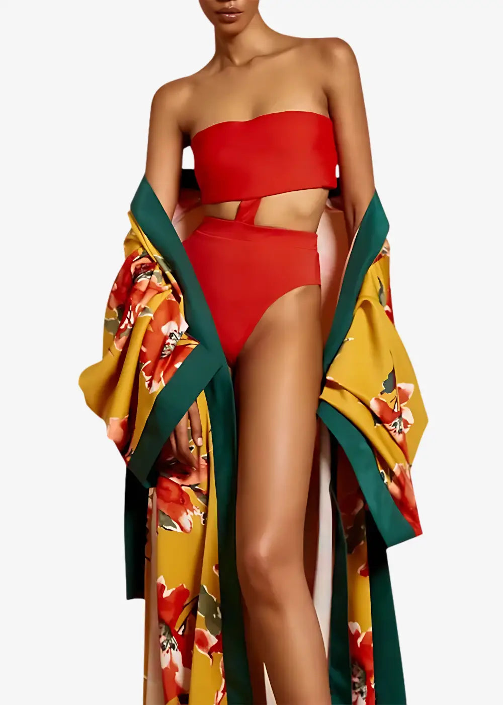 Kimono Long Jaune et Vert