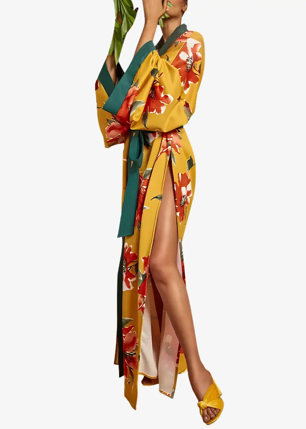 Kimono Long Jaune et Vert