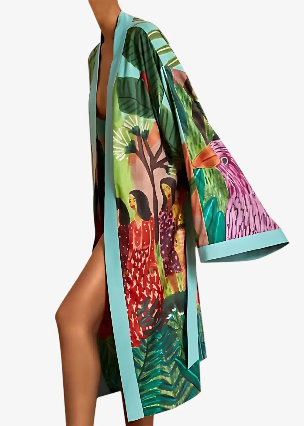 Kimono Long Vert Tropical
