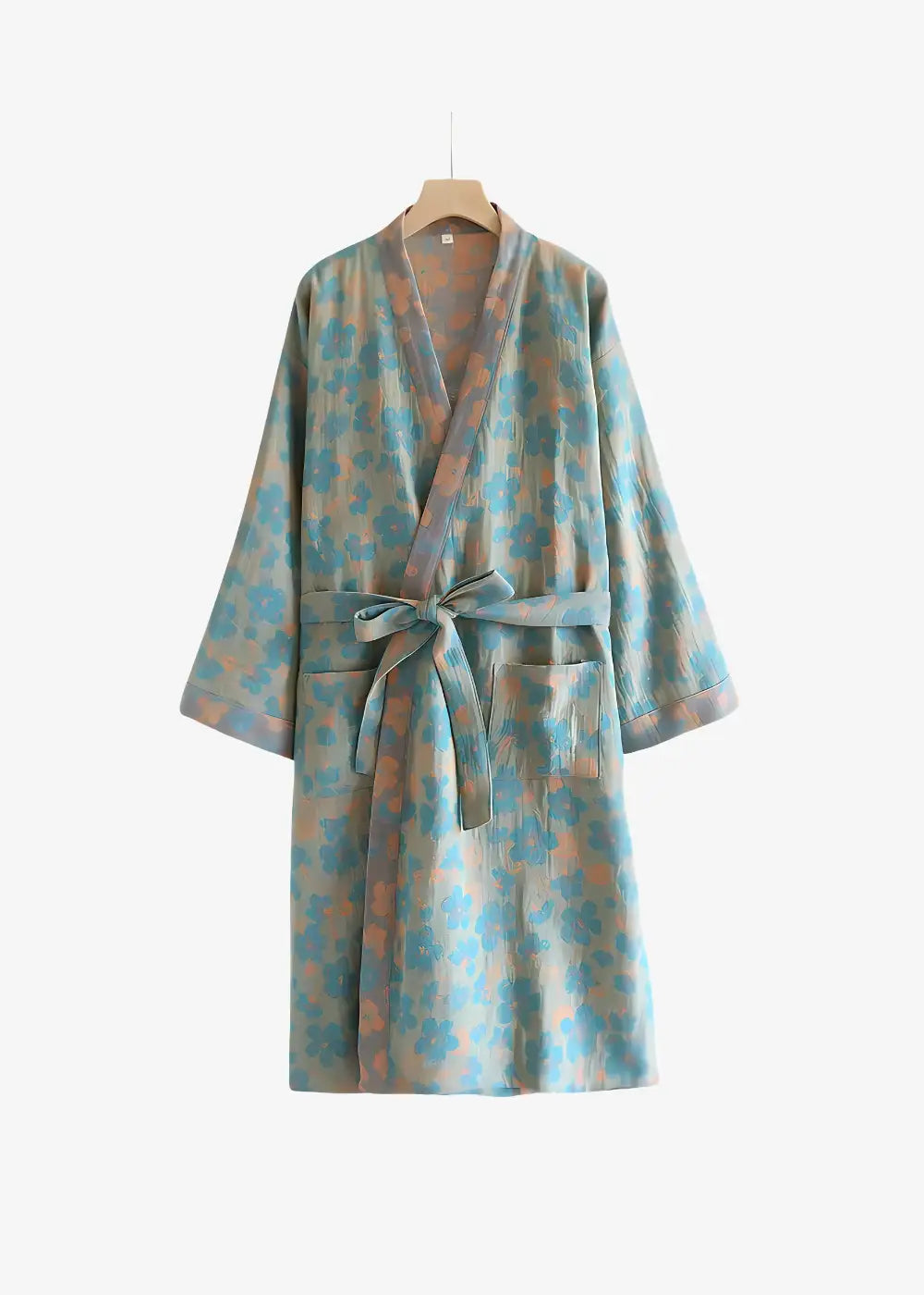 Kimono Peignoir Femme Bleu