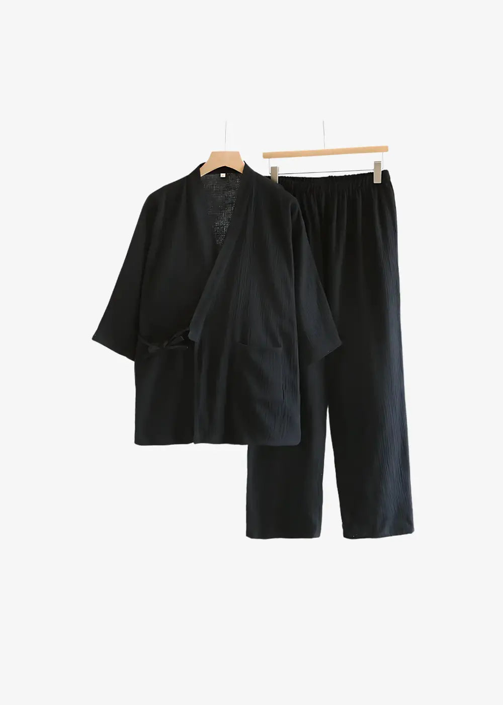 Kimono Pyjama Homme en Coton Noir