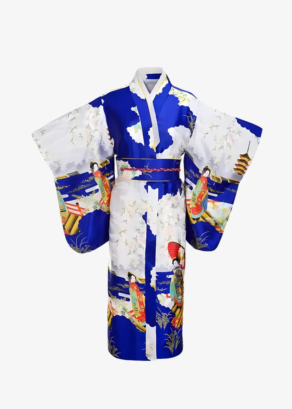 Kimono Traditionnel Bleu Japonais Femme