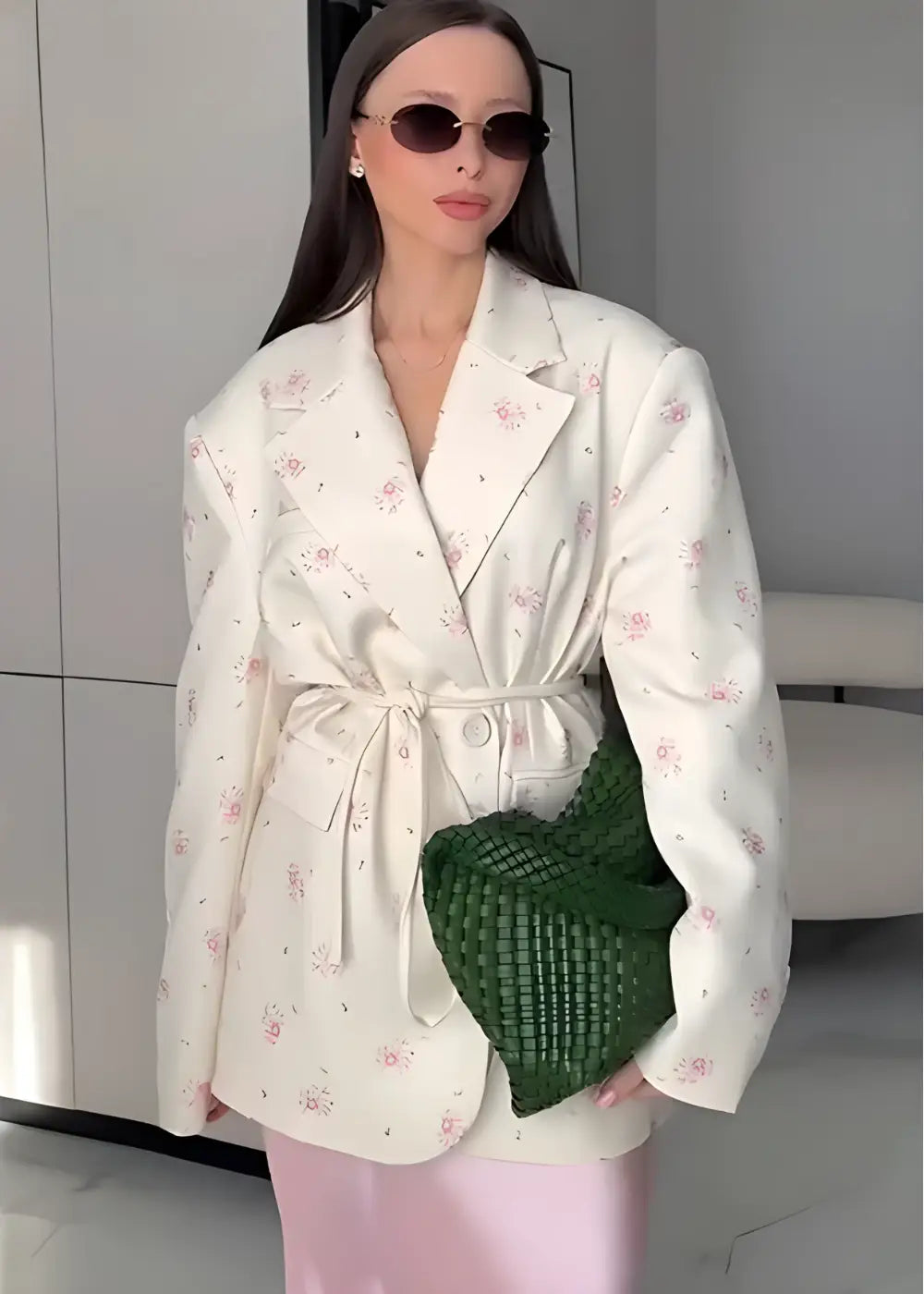 Manteau Kimono Court Floral Femme