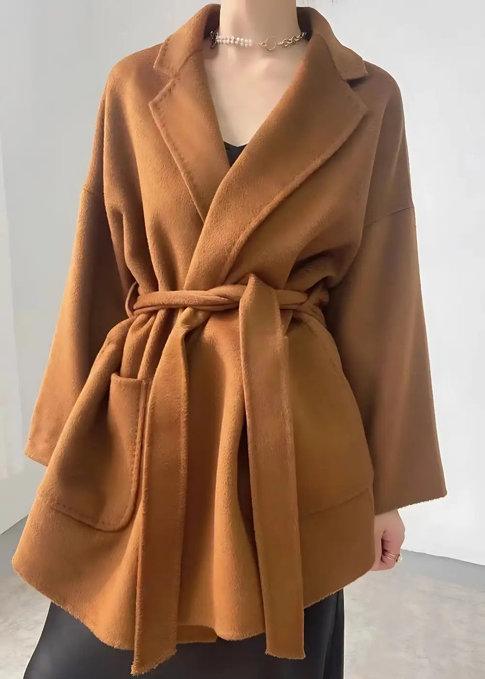 Manteau Kimono Femme Court En Laine