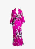 Peignoir Kimono Femme en Satin Fuchsia