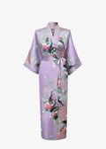 Peignoir Kimono Femme en Satin Lilas