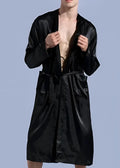 Peignoir Kimono Homme en Satin Noir