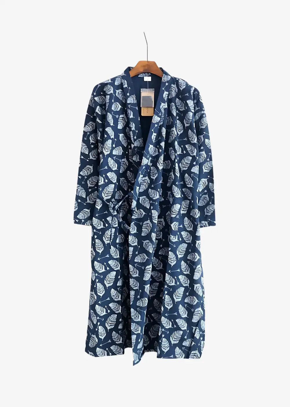 Peignoir Kimono Homme Imprimé Bleu Fleuri