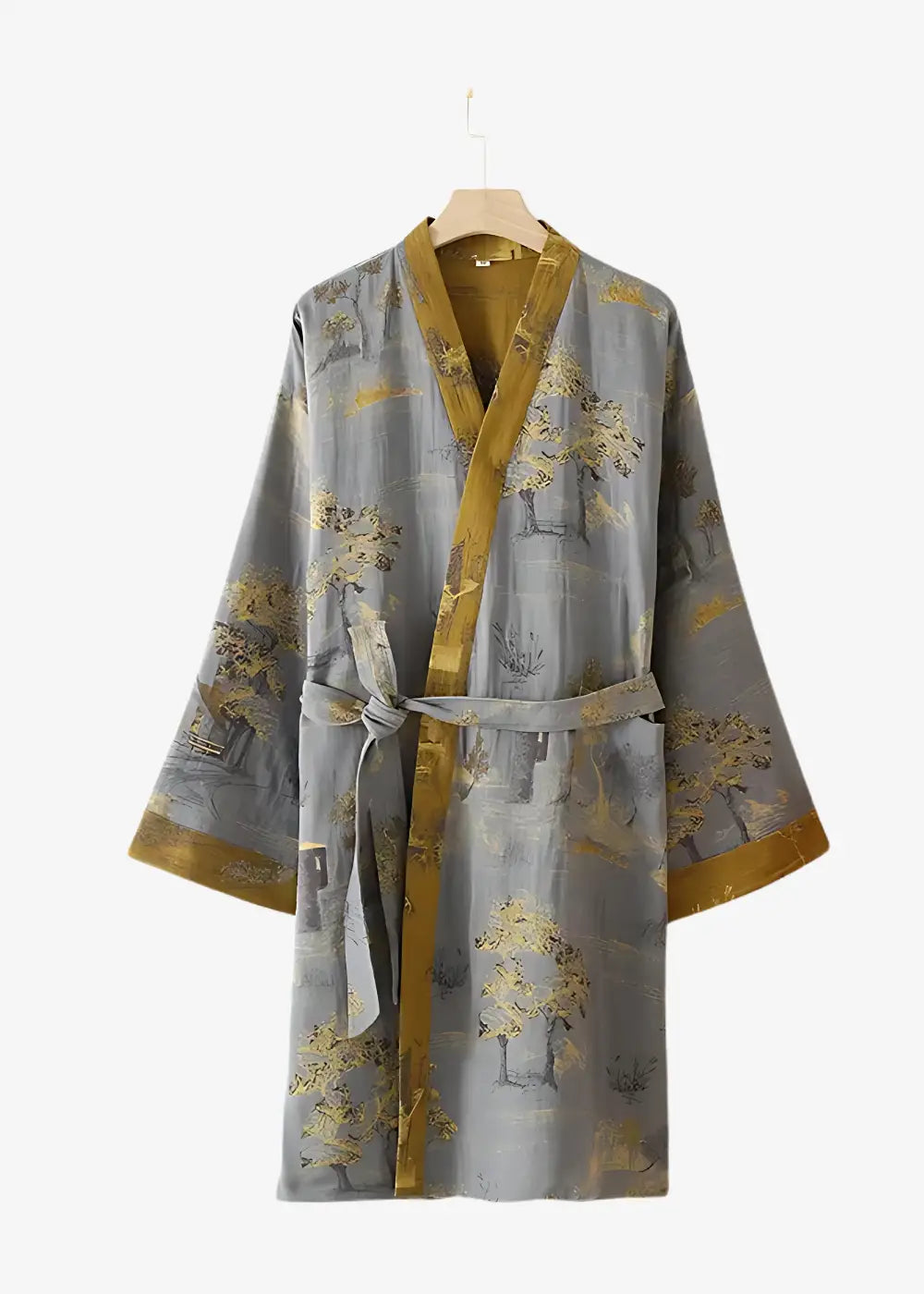 Peignoir Kimono Homme Vert et Gris