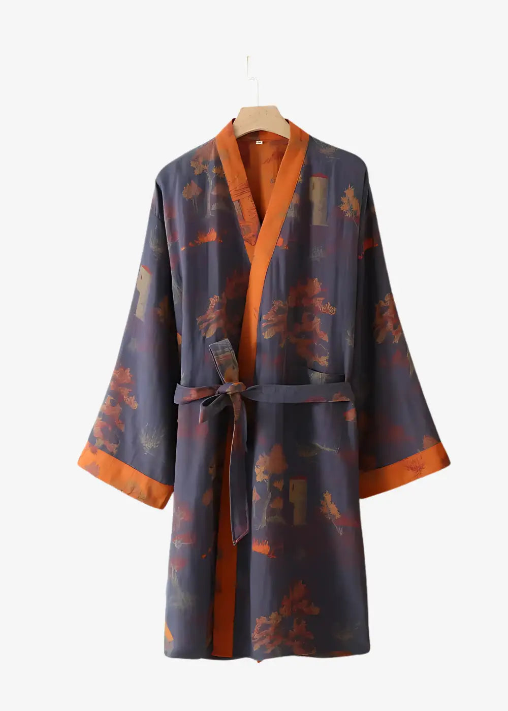 Peignoir Kimono Orange et Bleu