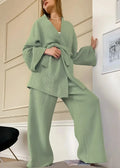 Pyjama Kimono Femme en Coton Vert Sauge