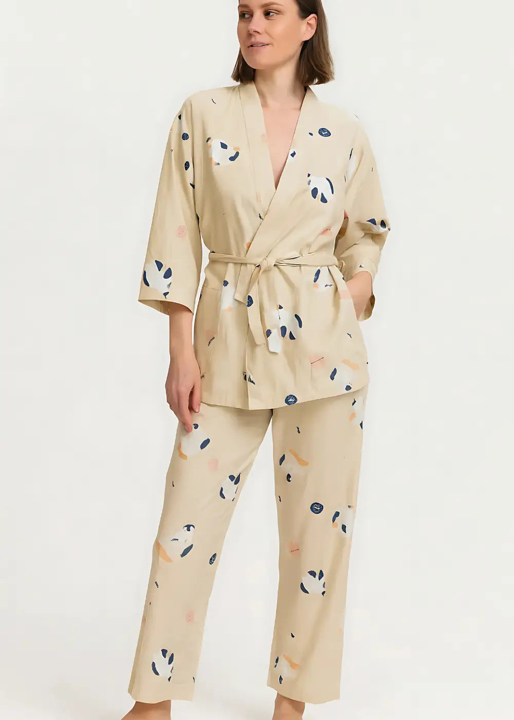 Pyjama Kimono Femme Manches Courtes