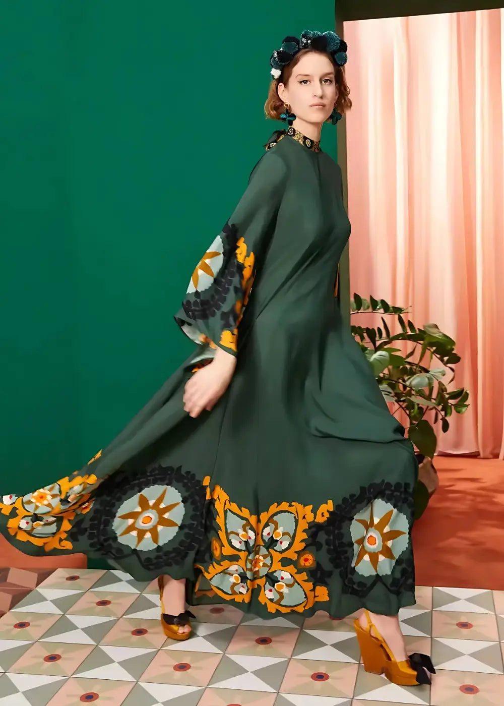 Robe Kimono Femme Verte