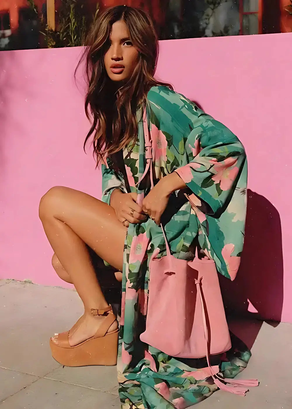 Robe Kimono Florale Maxi