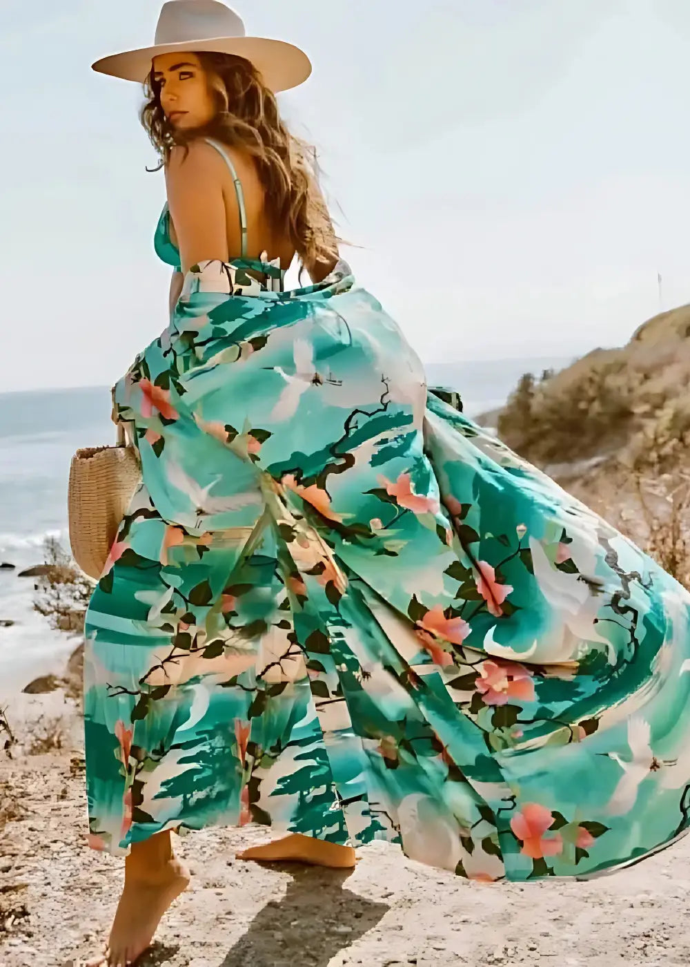 Robe Kimono Florale Maxi