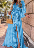 Robe Kimono Fluide Bleue