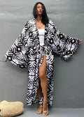Robe Kimono Imprimé Noir et Blanc