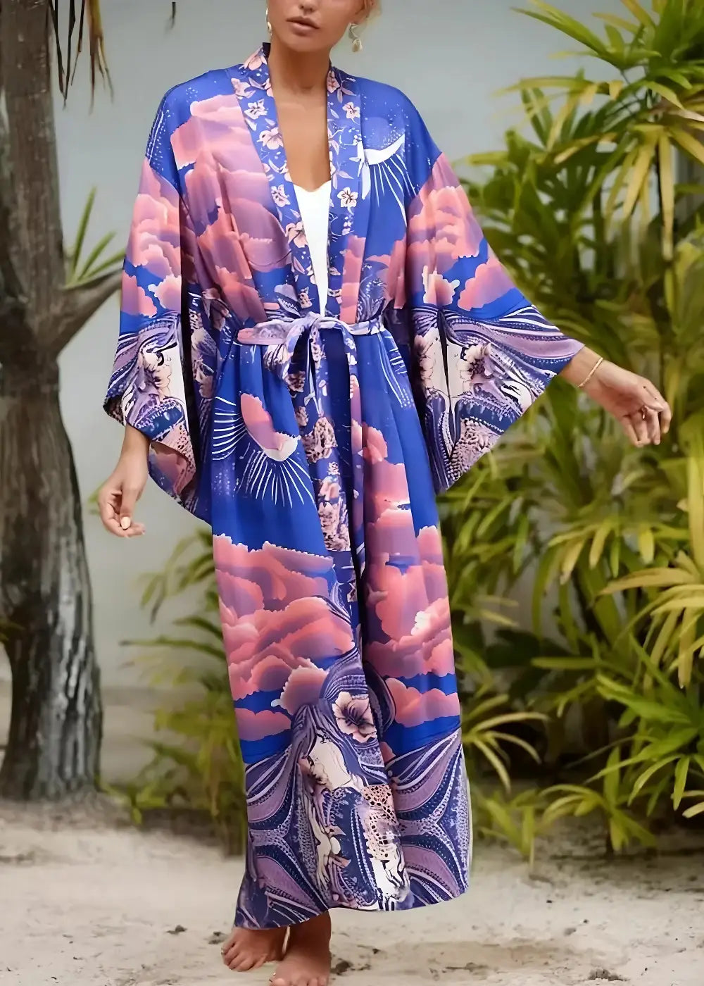 Robe Kimono Motif Nuages