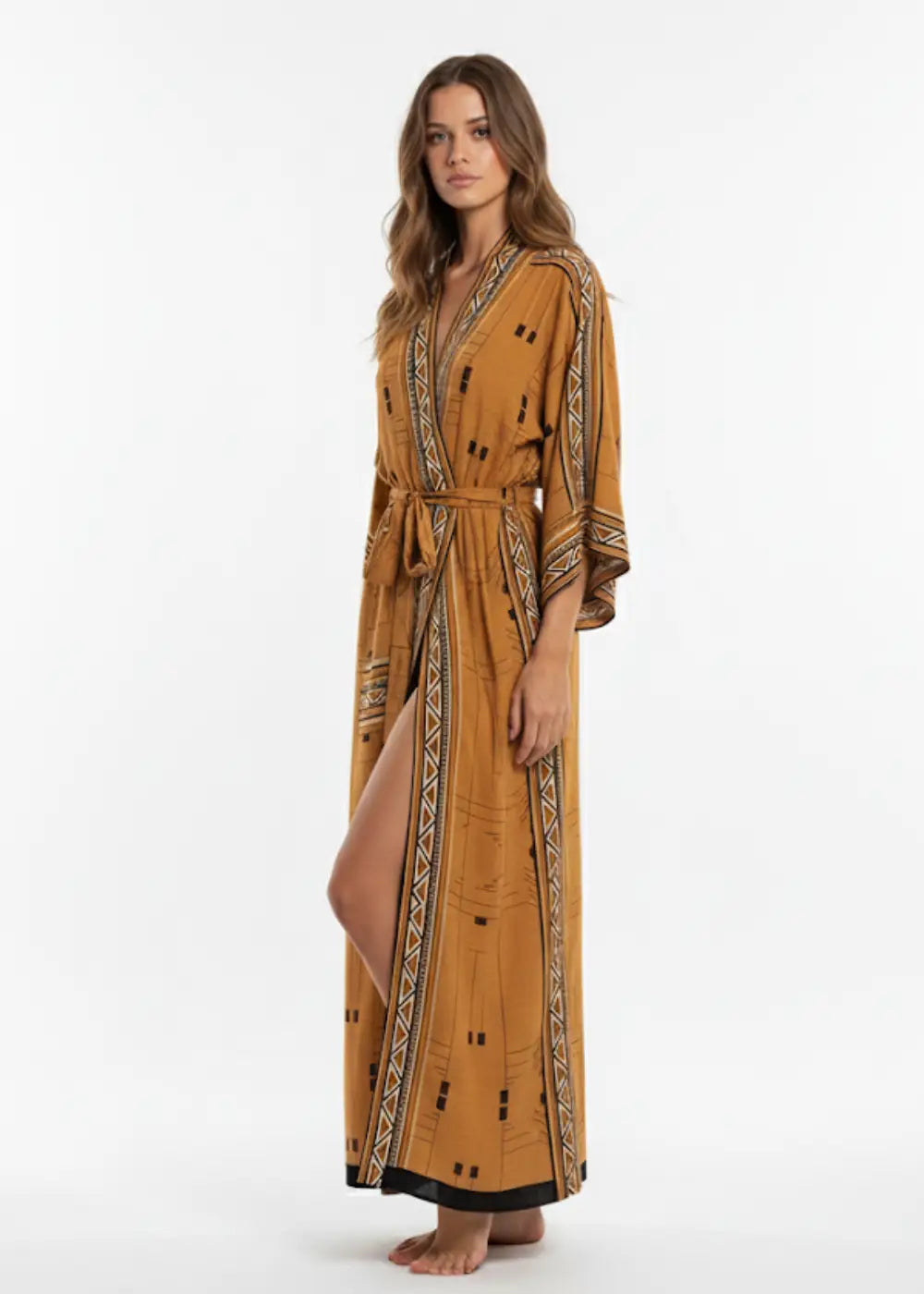 Robe Kimono Tribal Ocre
